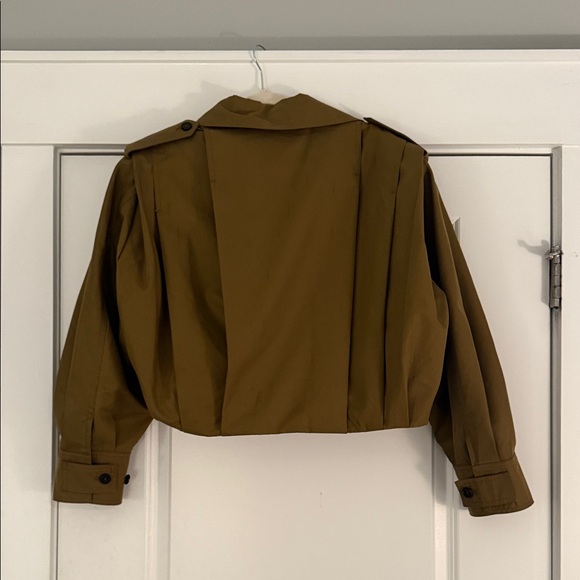 NWT Zara Collection Pleated Trench Olive Green- SZ Medium - Picture 4 of 4